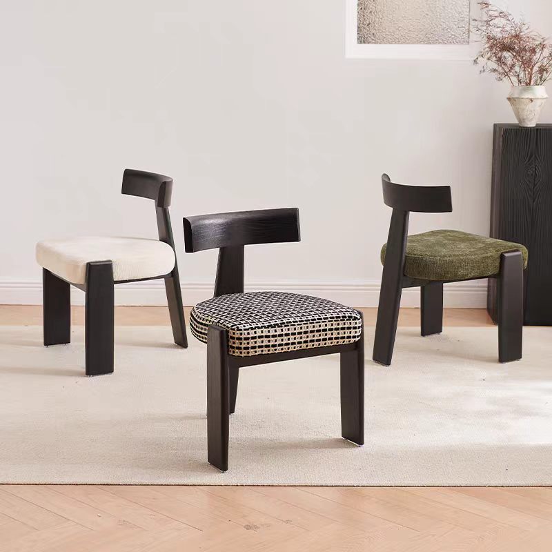 YZ307 (1) Gaoliang Dinning Chair Comfortable Linen Upholstered Seat Dining Chair OEM/ODM (YZ307)