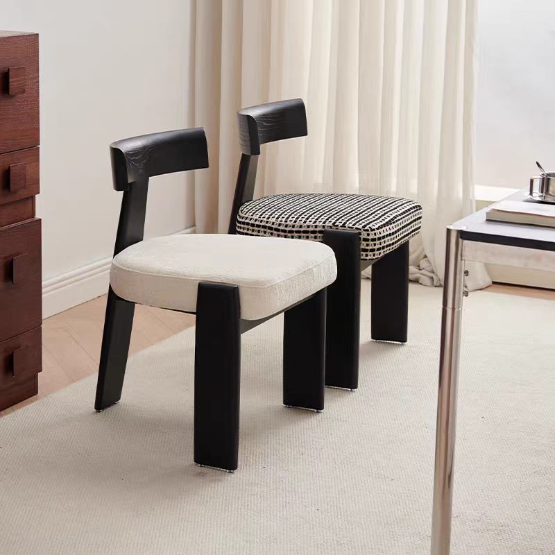 YZ307 (4) Gaoliang Dinning Chair Comfortable Linen Upholstered Seat Dining Chair OEM/ODM (YZ307)