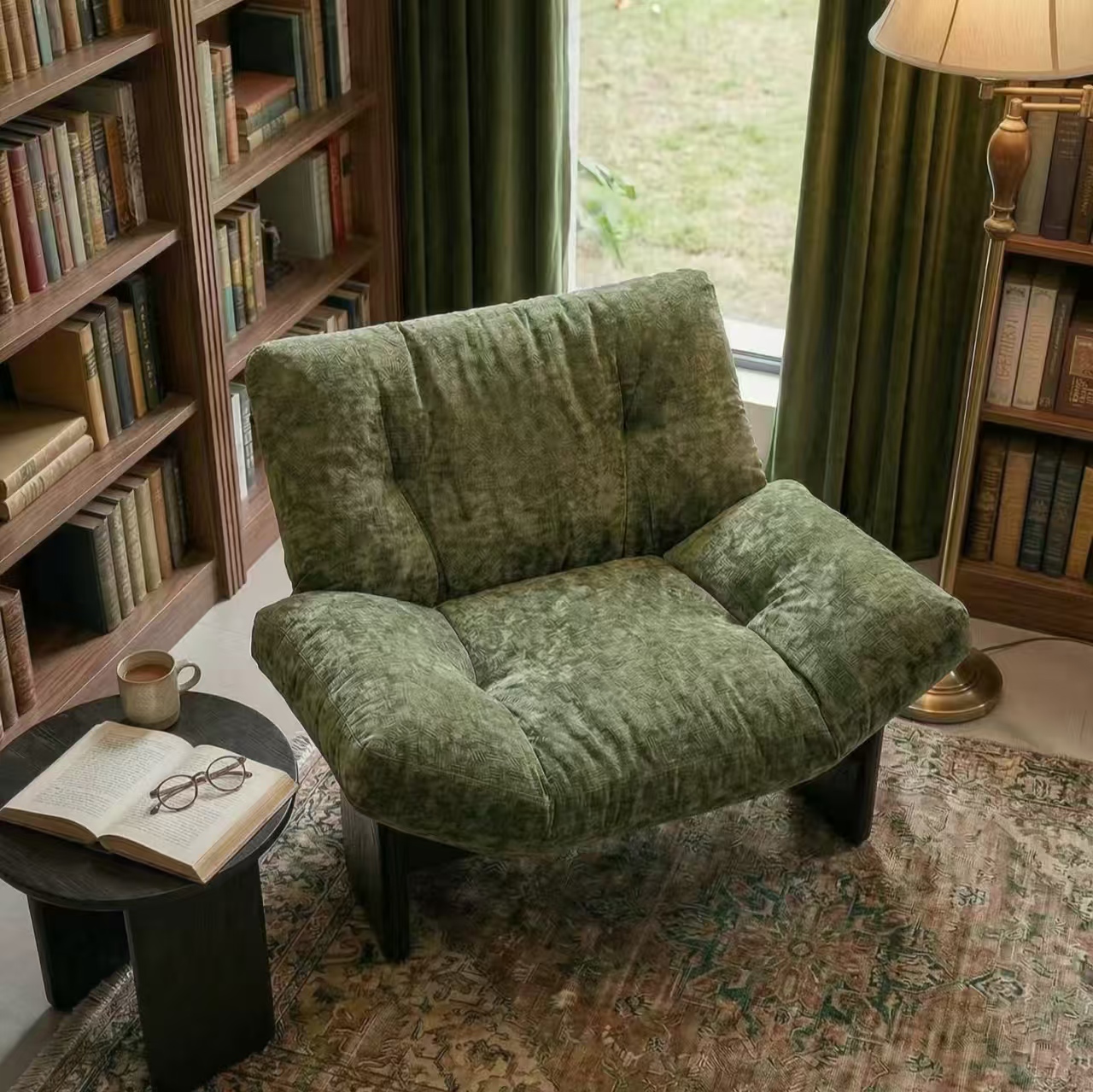 Gaoliang Accent Chair Modern Single Sofa Comfortable Green Armchair OEM/ODM (DY327)