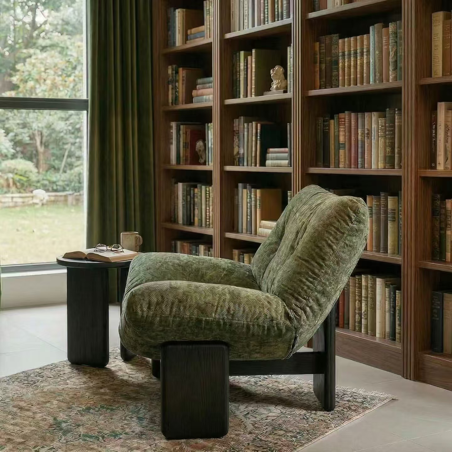 DY327 (2) Gaoliang Accent Chair Modern Single Sofa Comfortable Green Armchair OEM/ODM (DY327)