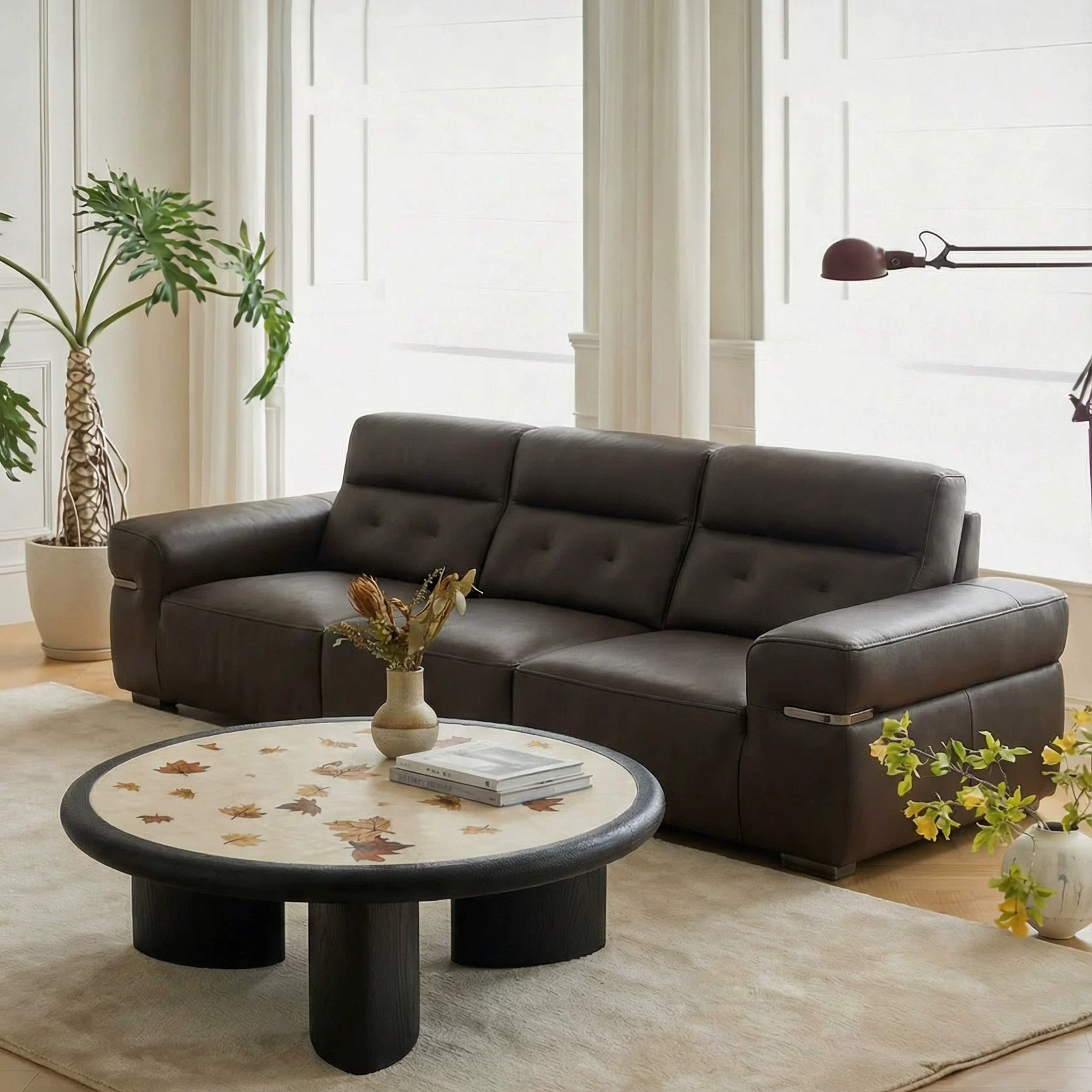 KF421 (1) Gaoliang Coffee Table Modern Designer Creative Round Coffee Table OEM/ODM (KF421)