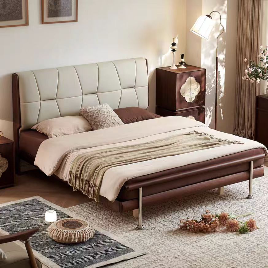 MC54 Gaoliang Bed Modern Nordic Leather Master Bedroom King Size Bed OEM/ODM (MC54)