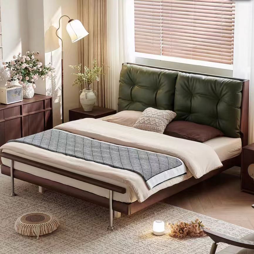 MC57 Gaoliang Bed Mid Century Modern Luxury Wooden Bedroom Bed OEM/ODM (MC57)