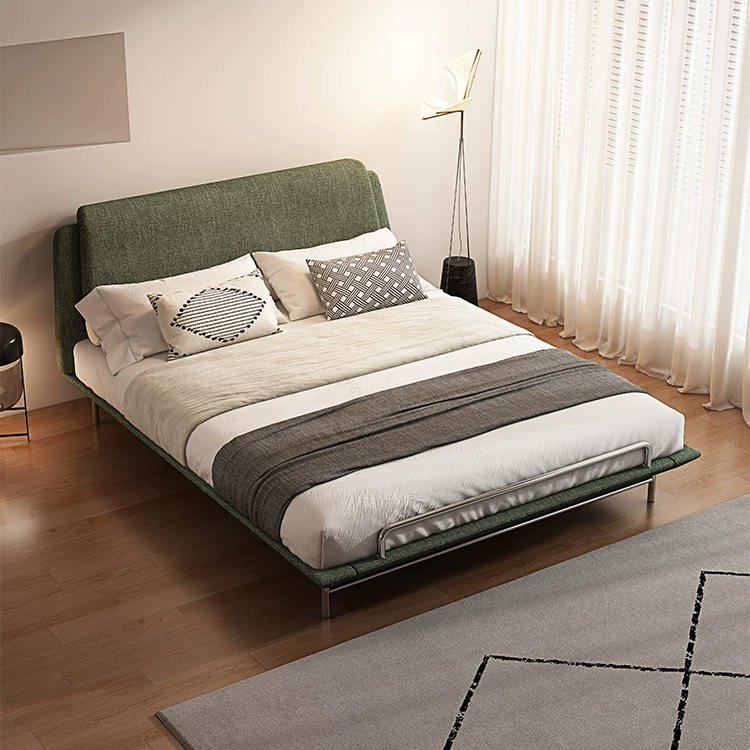 Gaoliang Bed Italian Latest Design Stainless Steel Legs Wooden Bed OEM/ODM (RC100)