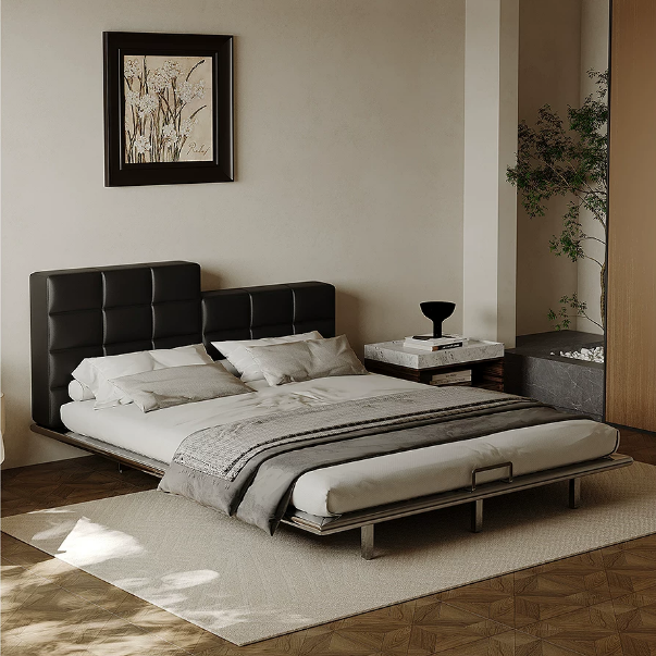 Gaoliang Bed New Design Black Leather Metal Frame Bedroom Bed for OEM/ODM (RC101)