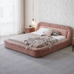 Gaoliang Bed Pink Fabric Princess Style Elegant Soft Upholstered Bed OEM/ODM (RC95)