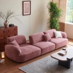 Gaoliang Sofa Adjustable Back Modern Pink Sofa OEM/ODM (SF127)
