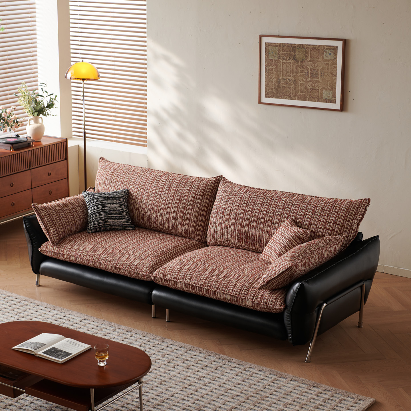 SF128 (2) Gaoliang Sofa French Retro Style Vintage Fabric Sofas OEM/ODM (SF128)