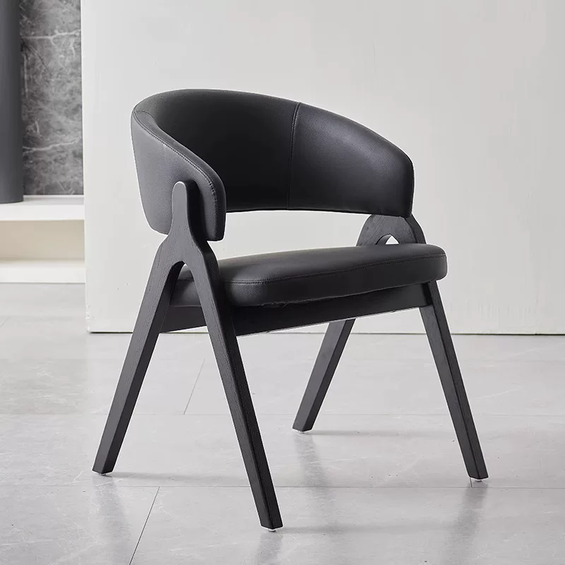 YZ318 (1) Gaoliang Dining Chair Modern Leather Upholstery Armrests Dining Chairs OEM/ODM (YZ318)