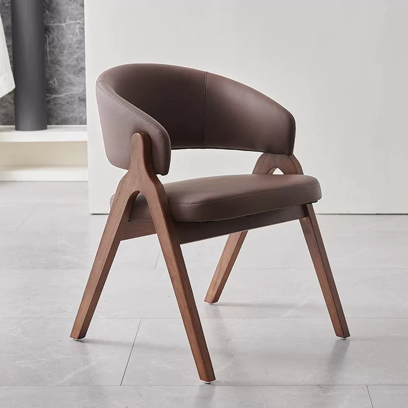 YZ318 (4) Gaoliang Dining Chair Modern Leather Upholstery Armrests Dining Chairs OEM/ODM (YZ318)