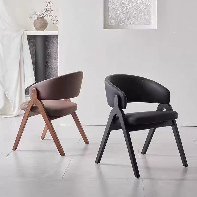 YZ318 Gaoliang Dining Chair Modern Leather Upholstery Armrests Dining Chairs OEM/ODM (YZ318)