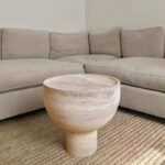 Gaoliang Side Table Bowl-Shaped Sculptural Carved Stone Coffee Table OEM/ODM (BJ167)