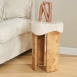 Gaoliang Side Table Wood Base Marble Stone Top Corner Table for Living Room OEM/ODM (BJ167)