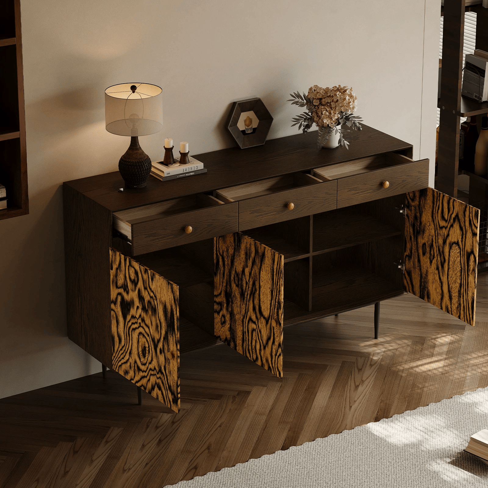 GZ260 (1) Gaoliang Sideboard Retro Solid Wood Dining Sideboards and Buffet Cabinet OEM/ODM (GZ260)