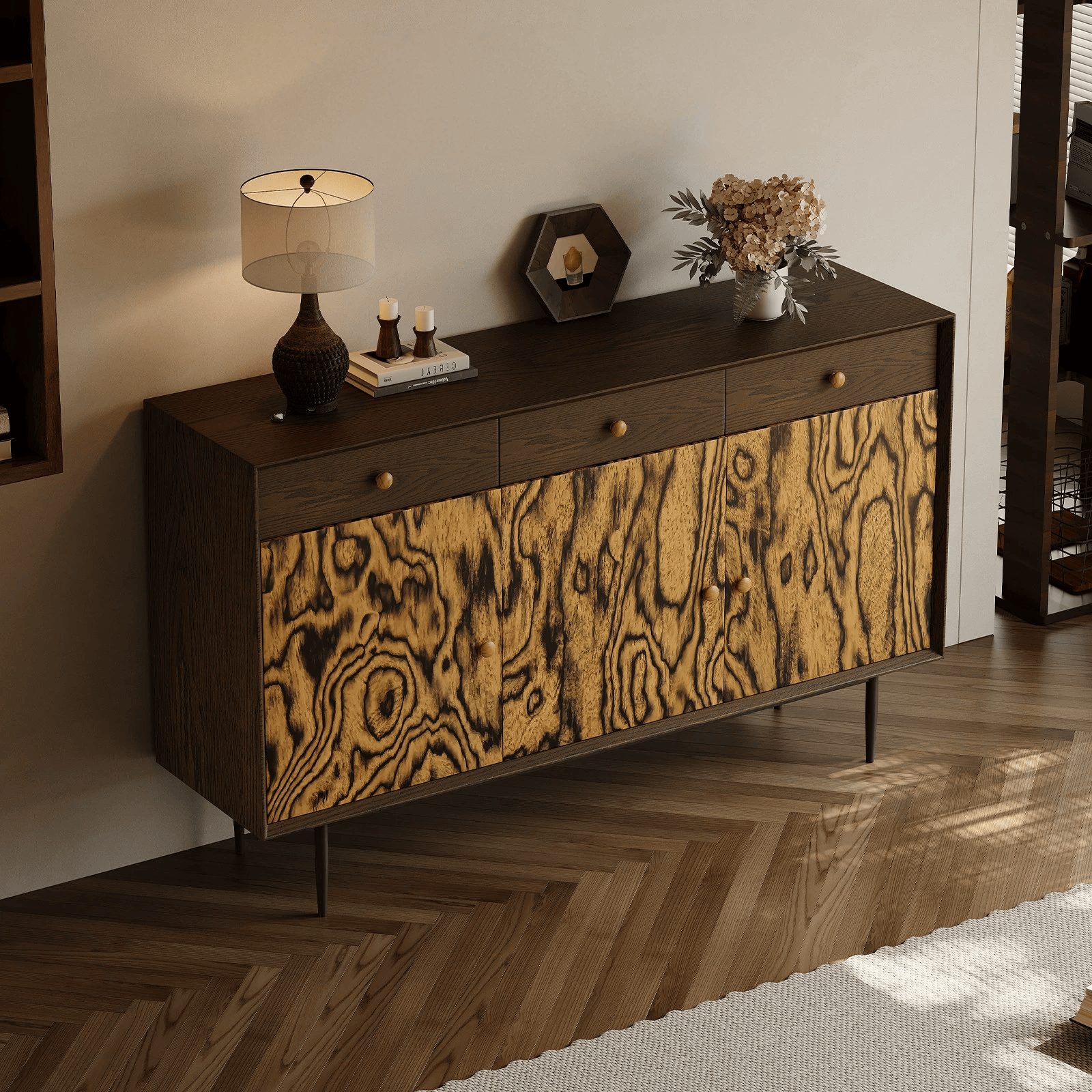 Gaoliang Sideboard Retro Solid Wood Dining Sideboards and Buffet Cabinet OEM/ODM (GZ260)