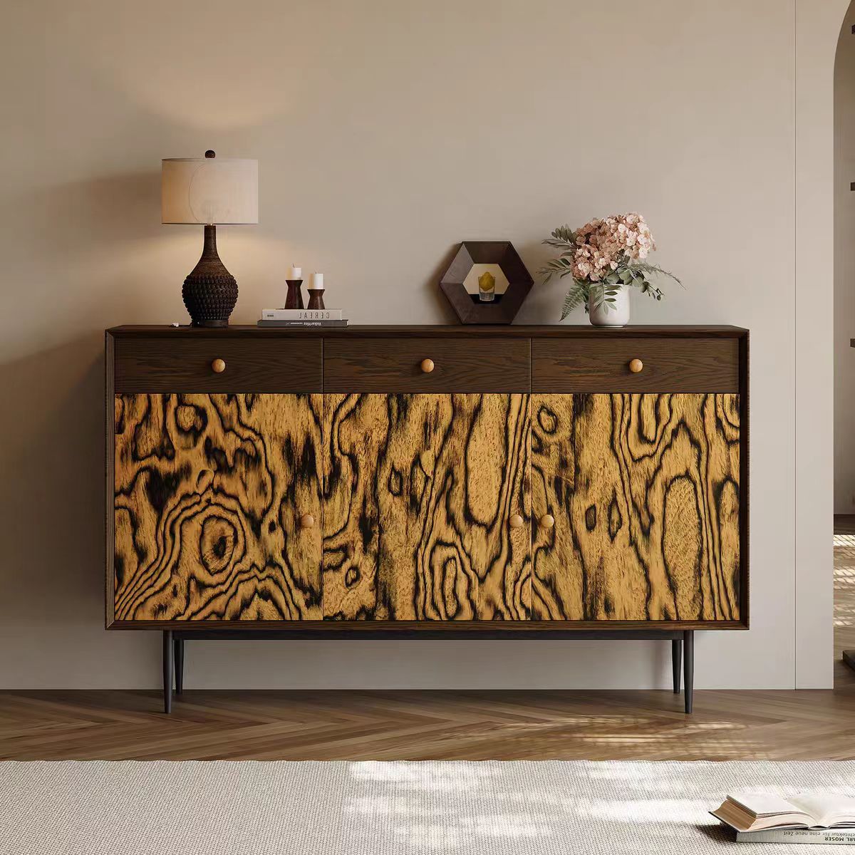 Gaoliang Sideboard Retro Solid Wood Dining Sideboards and Buffet Cabinet OEM/ODM (GZ260)