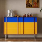 Gaoliang Sideboard Modern Color-blocked Solid Wood Six-drawer Cabinet OEM/ODM (GZ265)