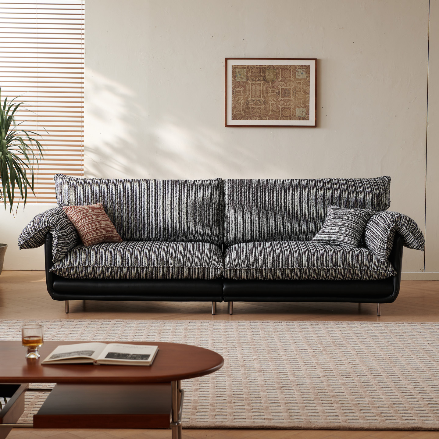 SF129 (2) Gaoliang Sofa Modern 3-Seater Fabric Armrest Sponge Comfortable Sofas OEM/ODM (SF129)
