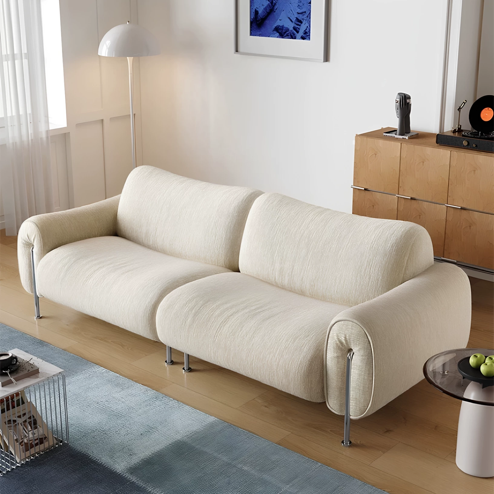 SF133 (3) Gaoliang Sofa Modern Popular 3-Seater Green Velvet Sectional Sofa OEM/ODM (SF133)
