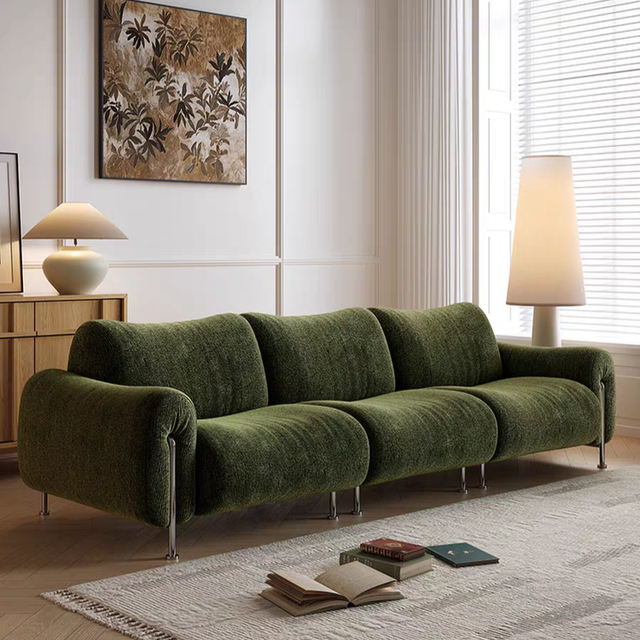 Gaoliang Sofa Modern Popular 3-Seater Green Velvet Sectional Sofa OEM/ODM (SF133)