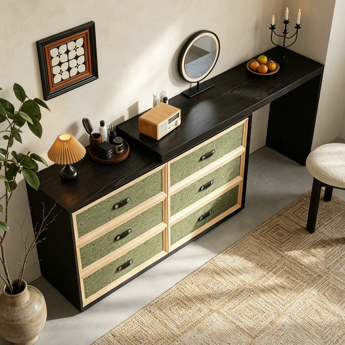 ZT25 (1) Gaoliang Dressing Table Corner Storage Vanity Desk for Makeup OEM/ODM (ZT25)