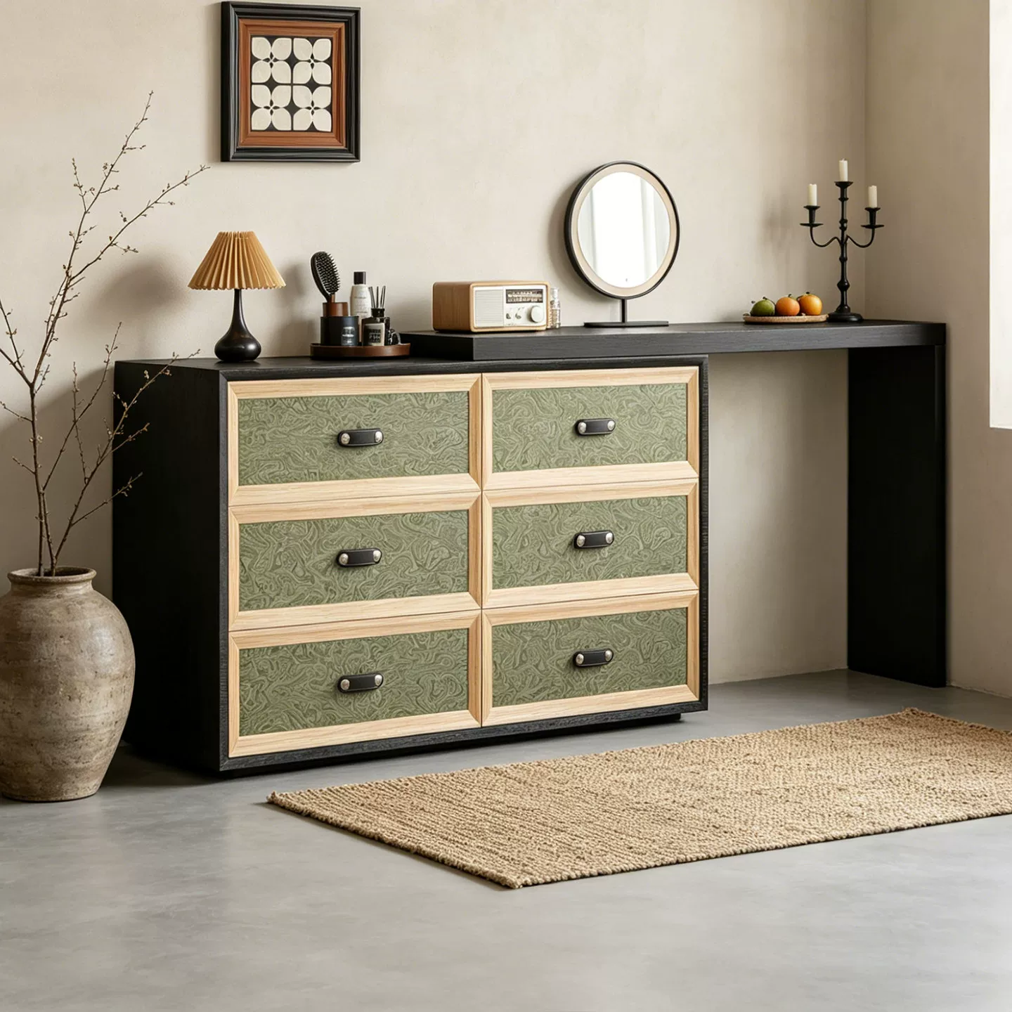 ZT25 (2) Gaoliang Dressing Table Corner Storage Vanity Desk for Makeup OEM/ODM (ZT25)