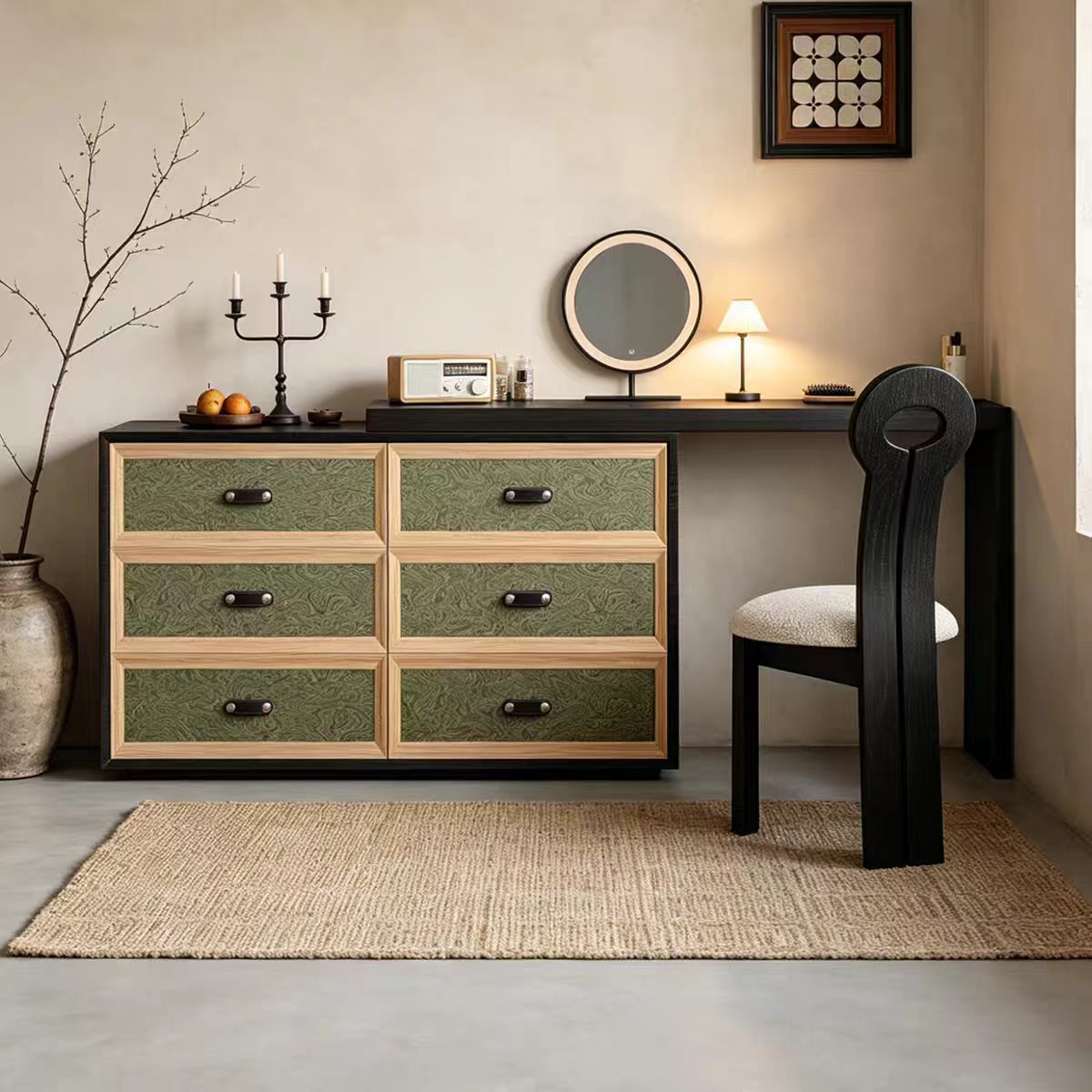 ZT25 Gaoliang Dressing Table Corner Storage Vanity Desk for Makeup OEM/ODM (ZT25)
