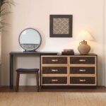 Gaoliang Dressing Table Wooden Storage for Bedroom End Corner Dresser OEM/ODM (ZT26)