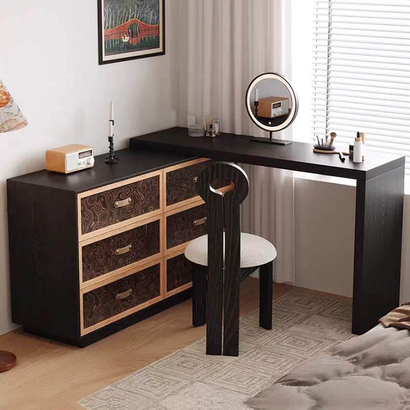 ZT26 (3) Gaoliang Dressing Table Wooden Storage for Bedroom End Corner Dresser OEM/ODM (ZT26)