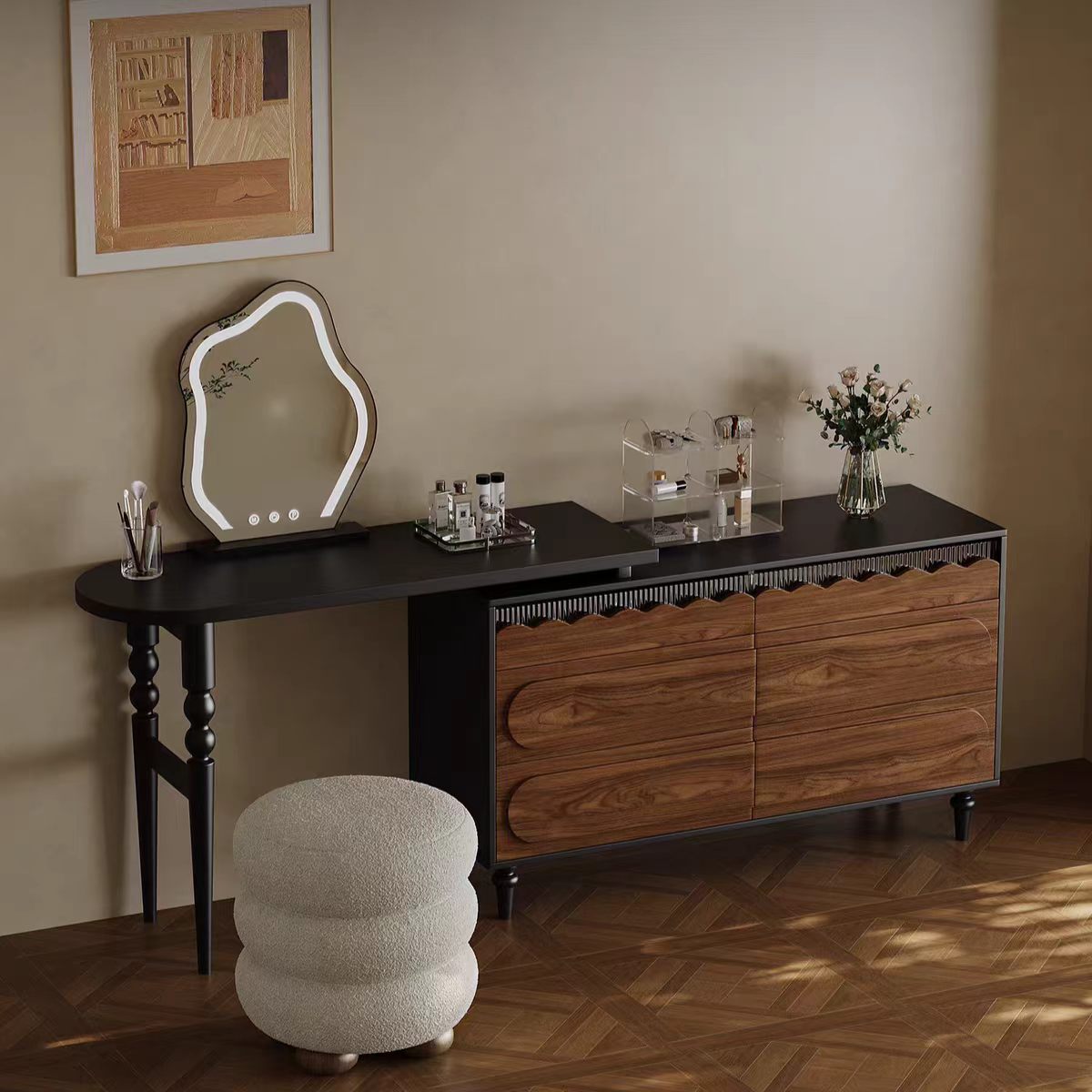 ZT31 Gaoliang Makeup Vanities Modern Retro Luxury High Quality Dressing Table OEM/ODM (ZT31)