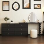 Gaoliang Makeup Vanities Modern Black French Vintage Dressing Table OEM/ODM (ZT33)