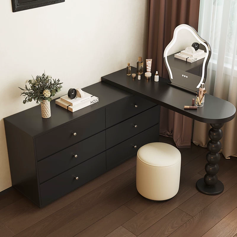 ZT33 (2) Gaoliang Makeup Vanities Modern Black French Vintage Dressing Table OEM/ODM (ZT33)