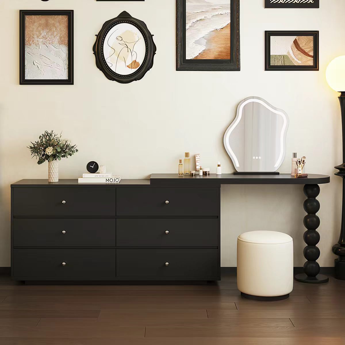ZT33 Gaoliang Makeup Vanities Modern Black French Vintage Dressing Table OEM/ODM (ZT33)