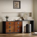 Gaoliang Makeup Vanities American Style Dressing Table with 6 drawers OEM/ODM (ZT38)