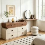 Gaoliang Vanity Desk for Makeup Corner Multi-Storage Drawer Makeup Vanity Table OEM/ODM (ZT41)