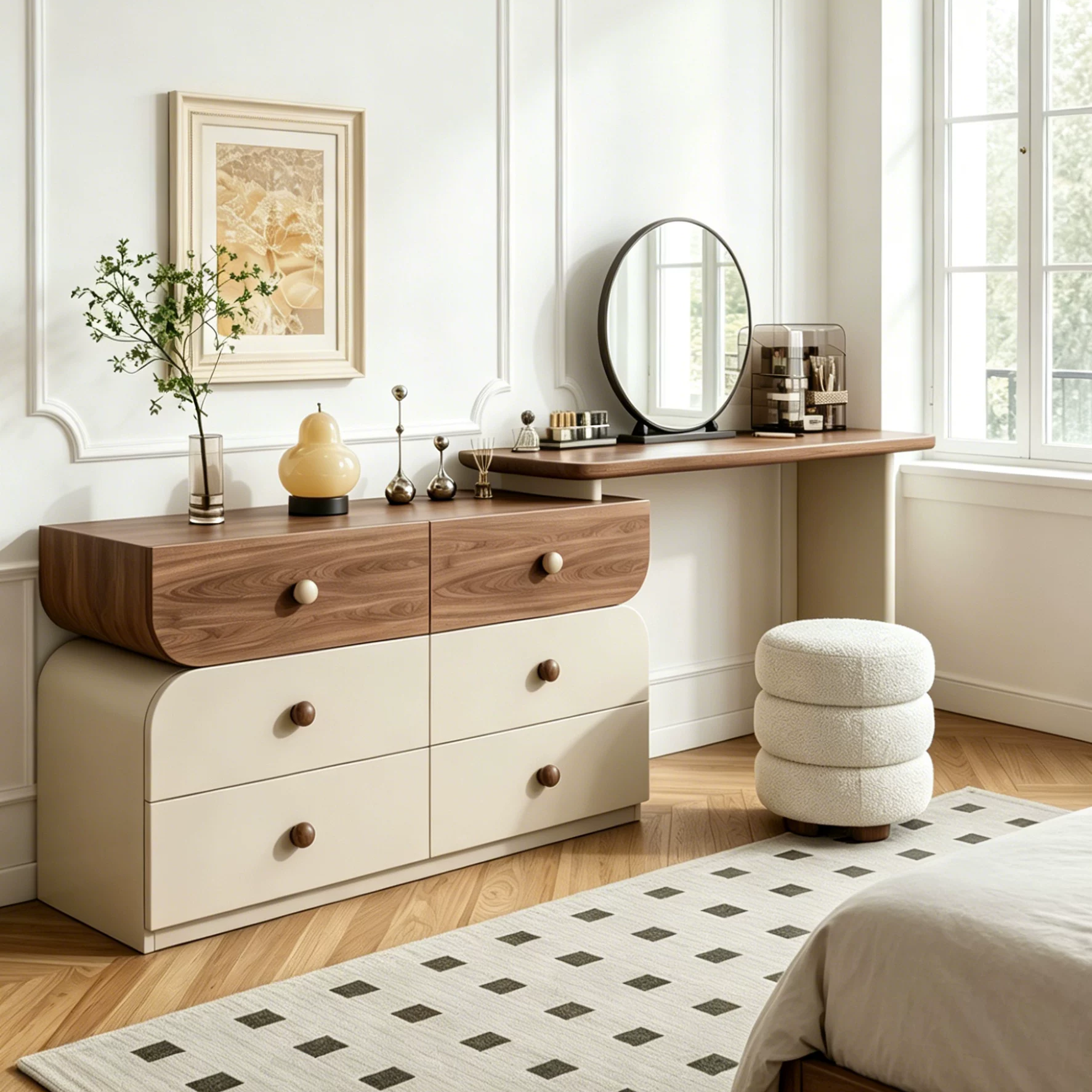 Gaoliang Vanity Desk for Makeup Corner Multi-Storage Drawer Makeup Vanity Table OEM/ODM (ZT41)