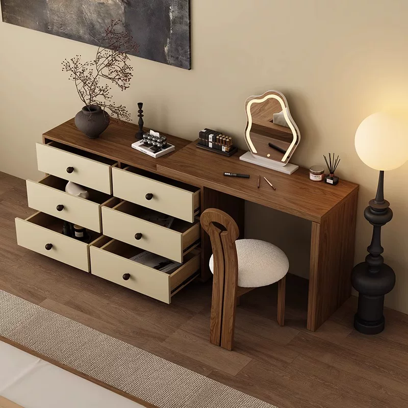 ZT42 (2) Gaoliang Vanity Desk for Makeup Bedroom Dressing Table with 6 Drawers OEM/ODM (ZT42)