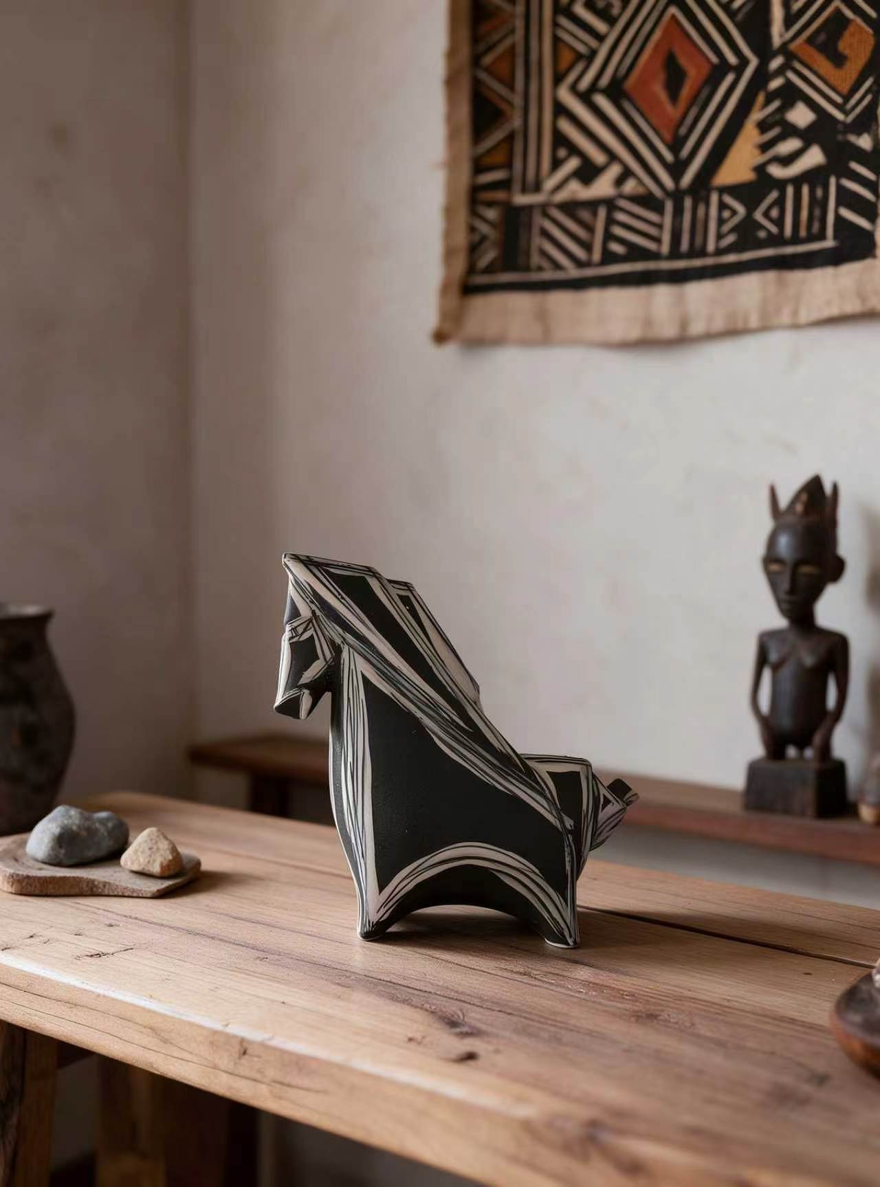 CMS57-2 Gaoliang Horse Ceramic Ornament Tabletop Decoration (CMS57)