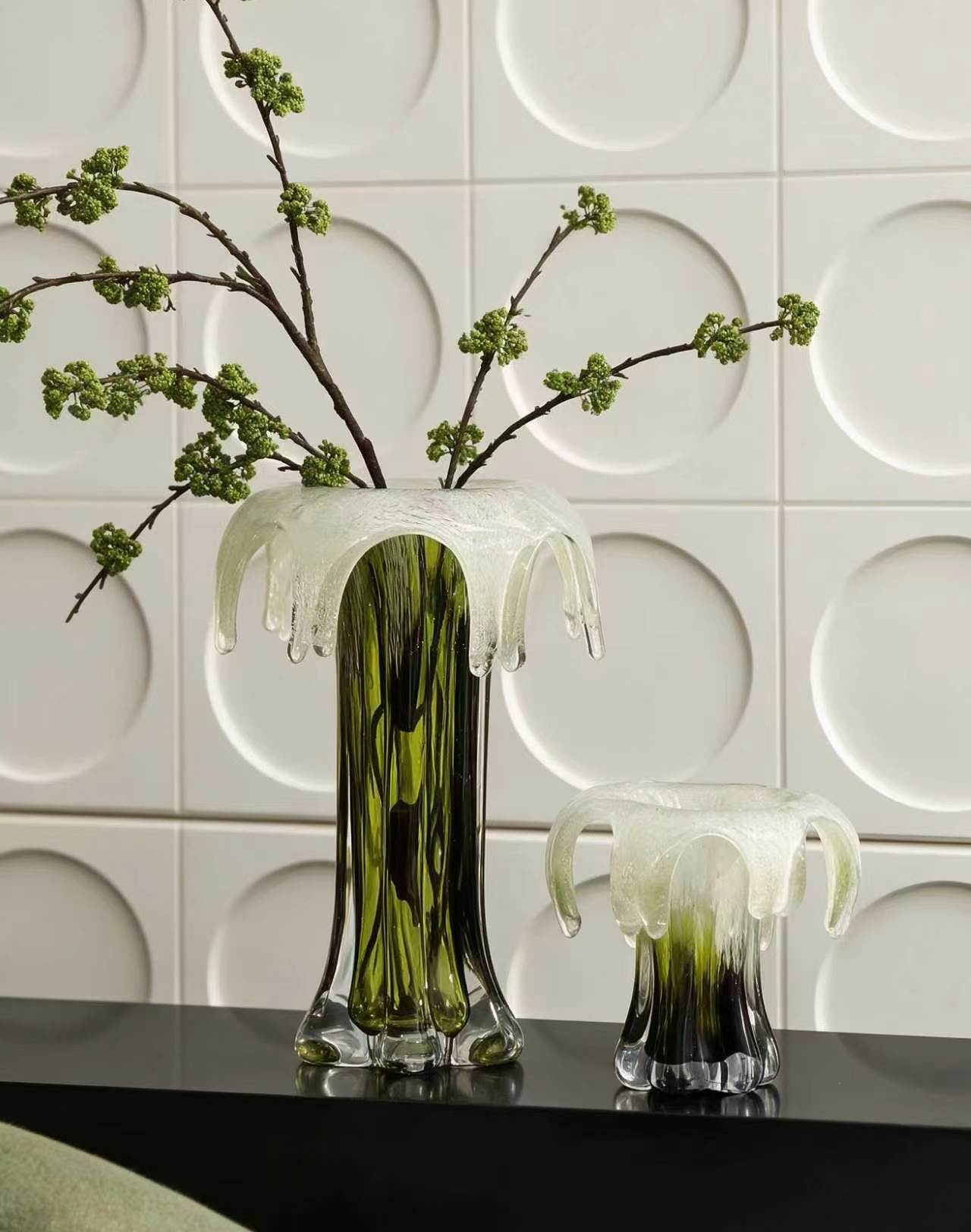 Gaoliang Luxury Green Crystal Glass Vase (FB-E26022)